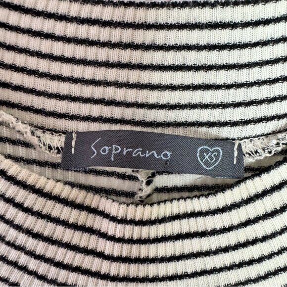 Soprano dress Striped Sleeveless turtleneck high neck stripes stretchy Dress - Picture 5 of 7